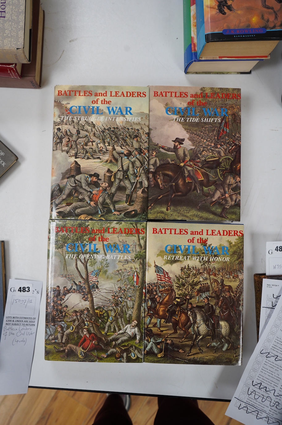 Johnson, Robert Underwood & Buel, Clarence Clough - Battles and Leaders of the Civil War. (Reprint Editon), 4 vols. many illus. (incl. maps); publisher's quarter leather and paperboards, d/wrappers, roy.8vo. Secancus (NJ